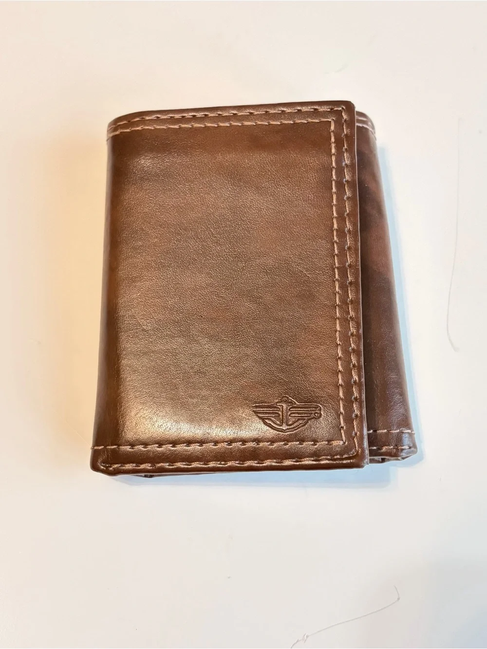 Dockers Trifold Brown Leather Wallet Card Money Holder, Gift NWT